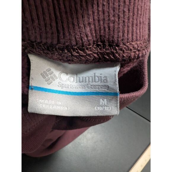 Columbia Burgundy Joggers Fleece Lined with Pockets Women's Medium - Picture 2 of 7